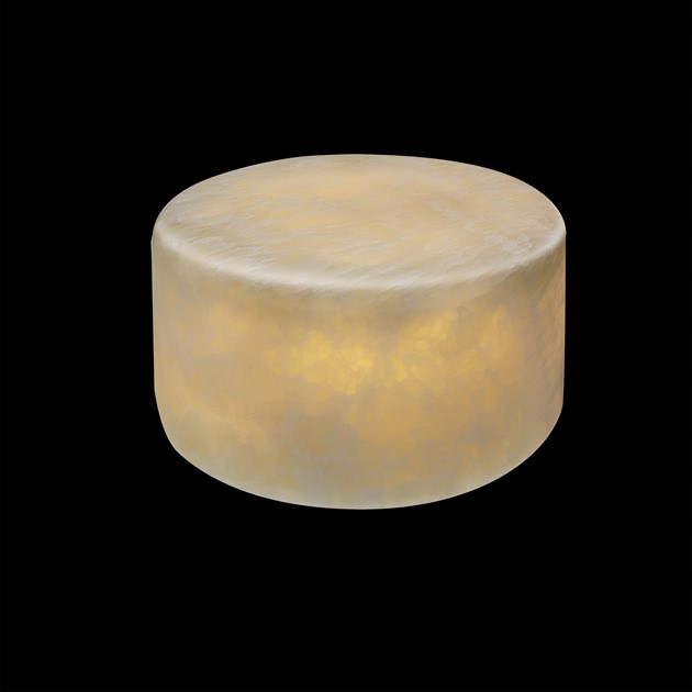 MARBLE S beige silk matt äkta marmor bordsljus